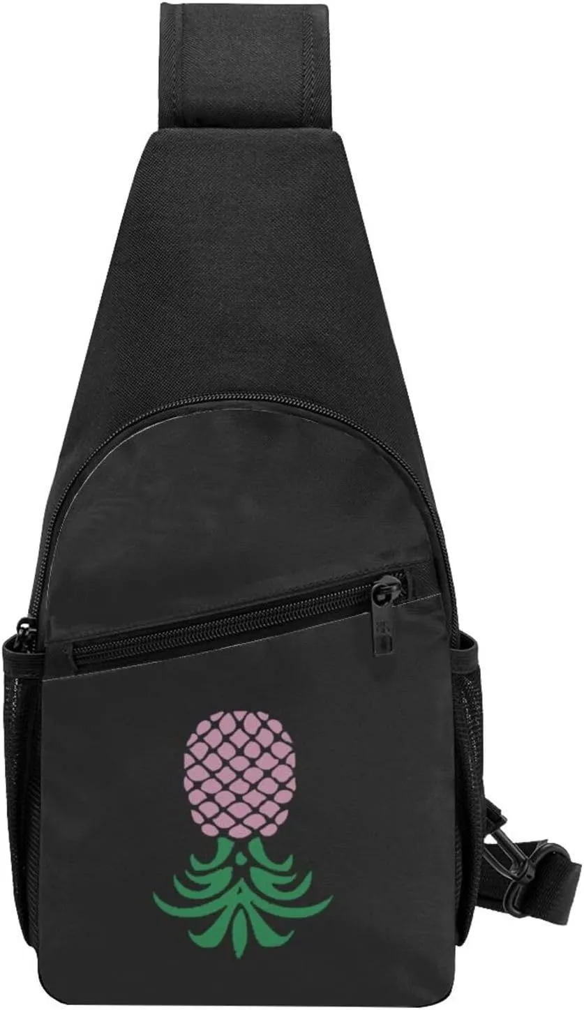 Upside Down Pineapple Unisex Chest Bag Lightweight Crossbody Shoulder Bag Travel Pocket