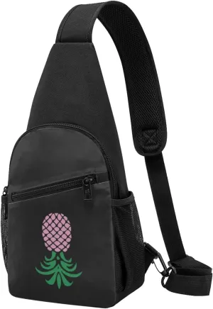 Upside Down Pineapple Unisex Chest Bag Lightweight Crossbody Shoulder Bag Travel Pocket