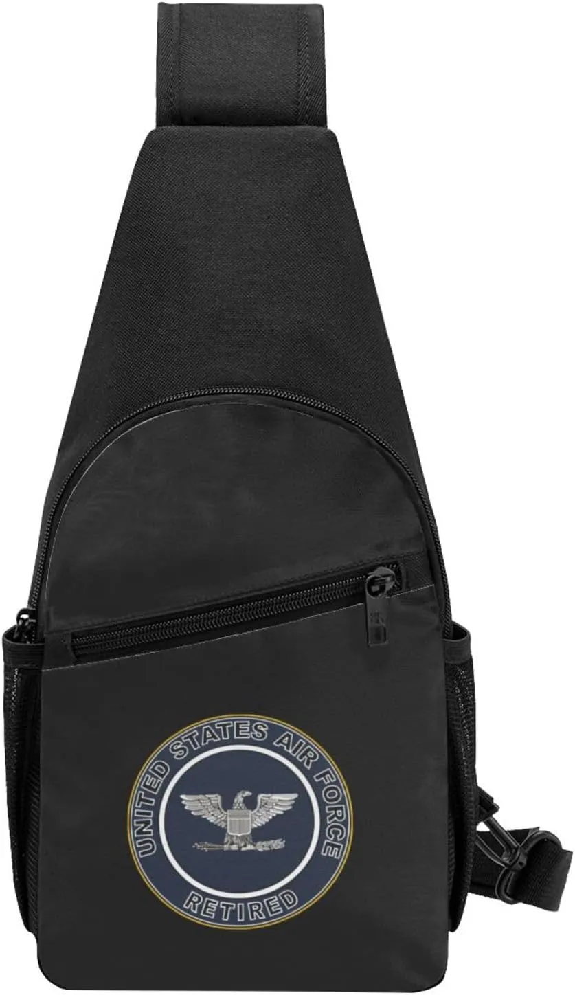Us Air Force Retired Colonel Unisex Chest Bag Lightweight Crossbody Shoulder Bag Travel Pocket