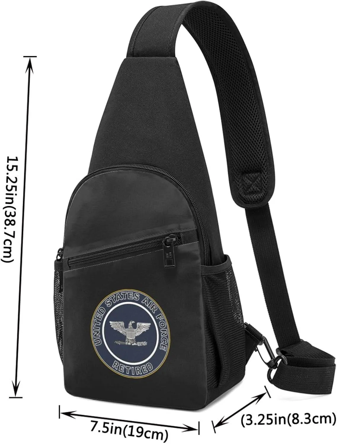 Us Air Force Retired Colonel Unisex Chest Bag Lightweight Crossbody Shoulder Bag Travel Pocket