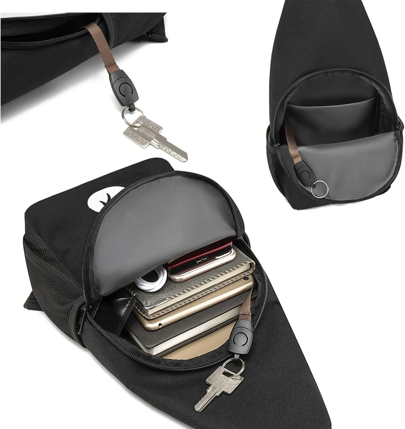 V Peace Sign Victory Hand Unisex Chest Bag Lightweight Crossbody Shoulder Bag Travel Pocket