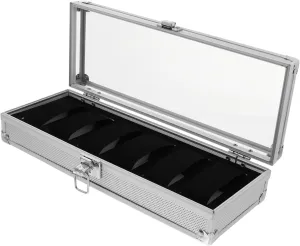 VALICLUD 1pc Aluminium Watch Display Case Transparent Window Slot Storage Box for Jewelry and Watches Lockable Organizer Silver for Displaying and Protecting Your Collection