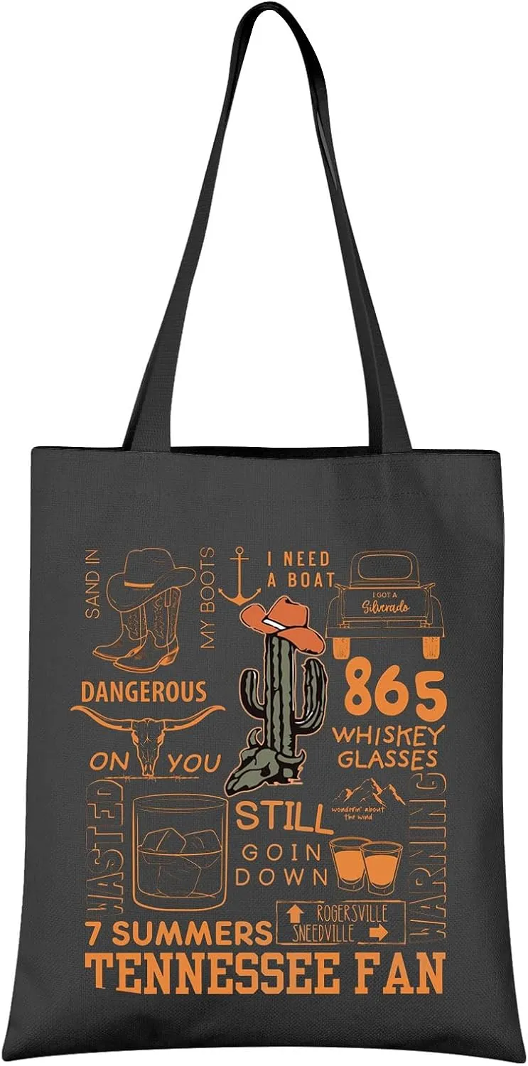 VAMSII Country Music Tote Bag Singer Lyric Inspired Gift Singer Merchandise Singer Fans Gifts (865 tote)