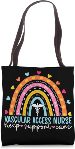 Vascular Access Nurse Vascular Access Nursing Rainbow Tote Bag