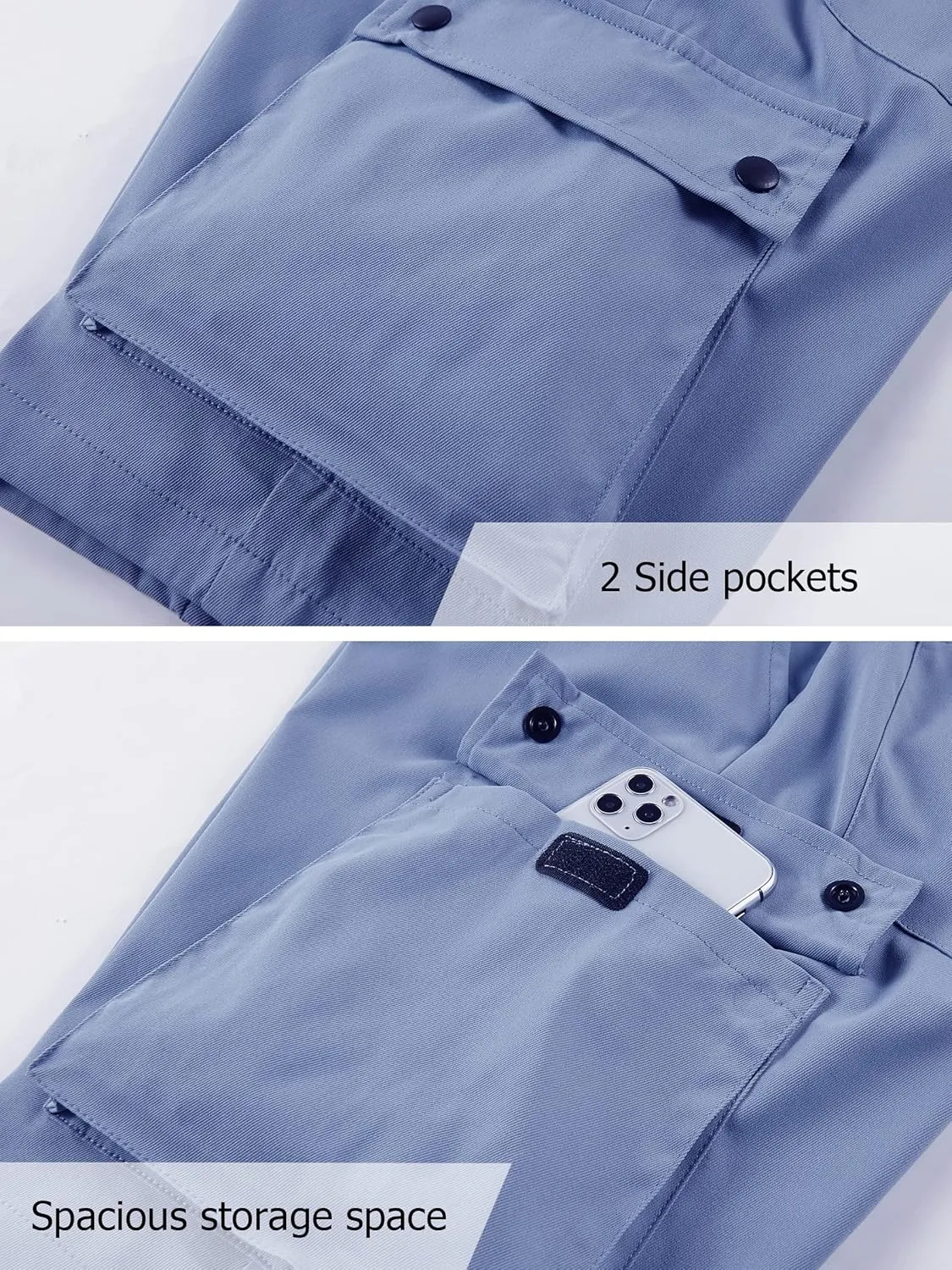 Vcansion Women's Casual Elastic Waist Drawstring Loose Fit Multi-Pockets Outdoor Cargo Shorts