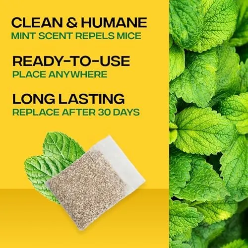 Victor Scent-Away Mouse Repellent Pouches with Peppermint Oil - Natural Rodent Repeller for Indoor and Outdoor Use, 10 Pack M805B-2SR