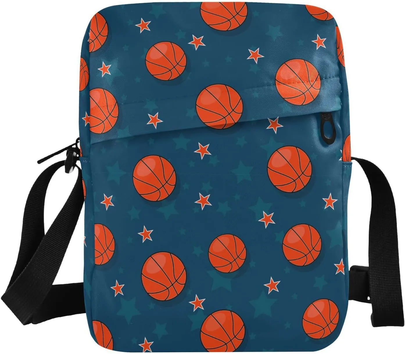 VIGTRO Small Messenger Bag Purse, Basketball Theme Star Mini Crossbody Bag with Adjustable Strap for Women Men, Small Shoulder Bag for Travel Outdoor Sports