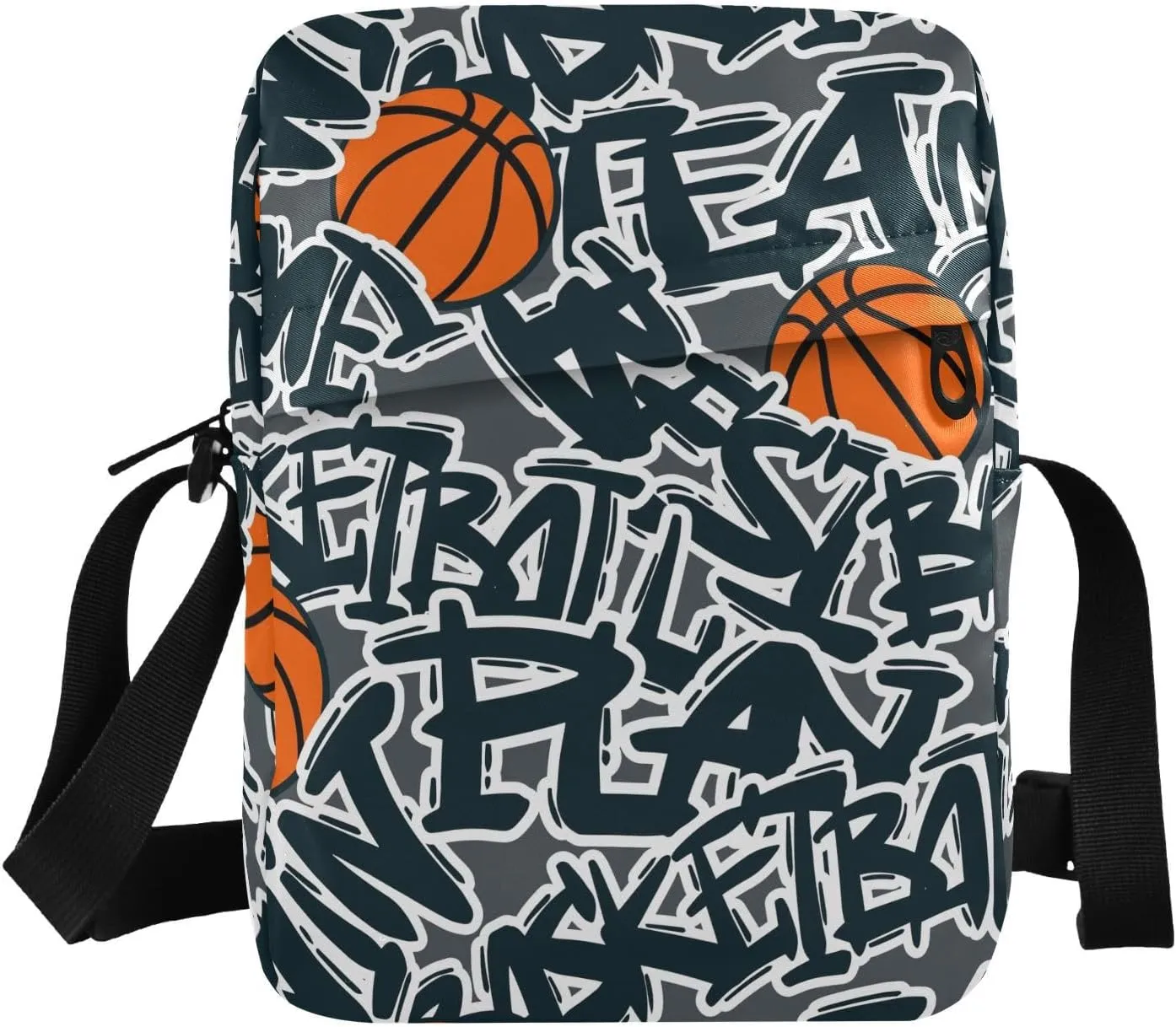 VIGTRO Small Messenger Bag Purse, Creative Basketball Slogans Mini Crossbody Bag with Adjustable Strap for Women Men, Cool Sport Small Shoulder Bag for Travel Outdoor Sports