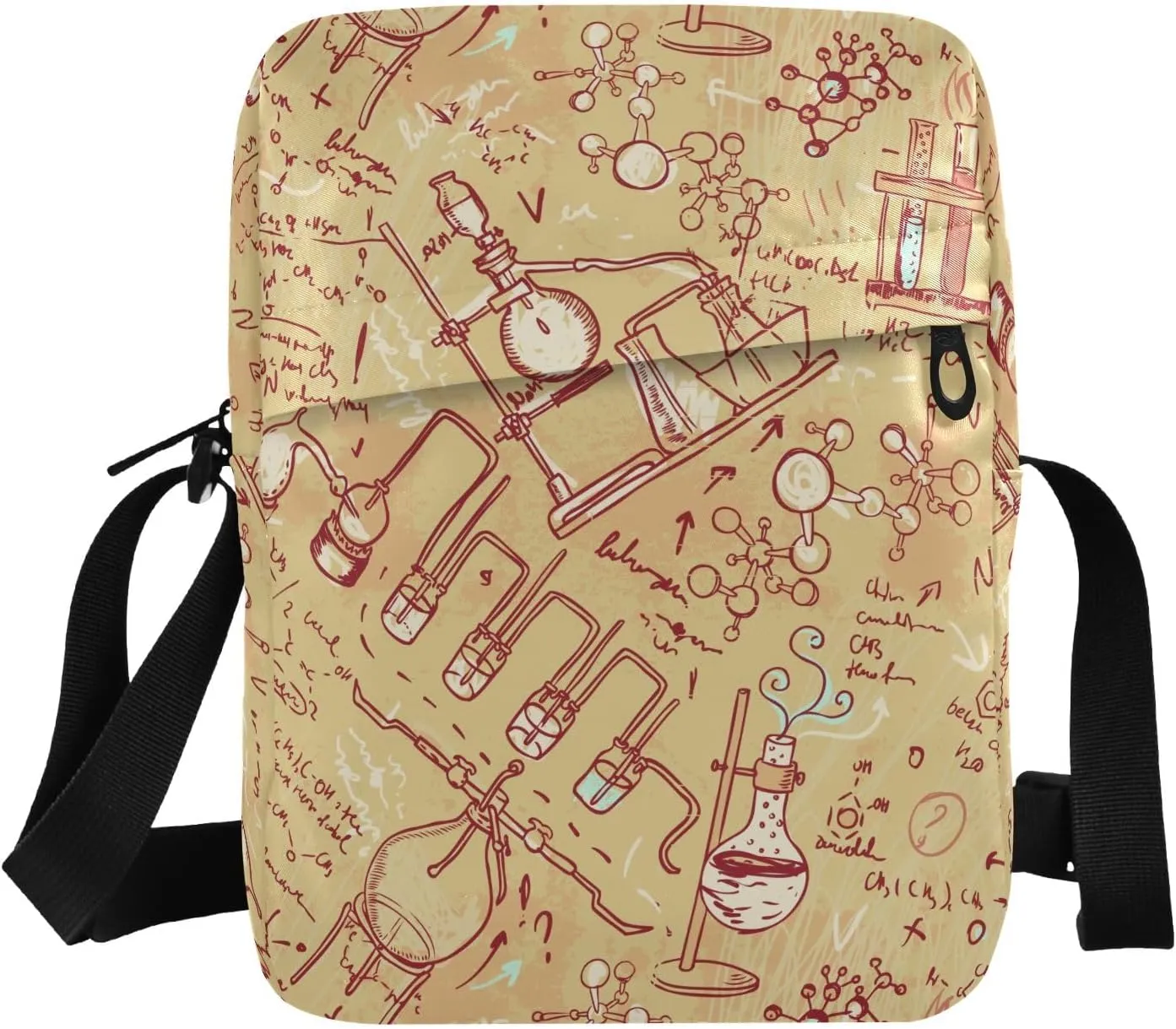 VIGTRO Small Messenger Bag Purse, Old Laboratory Mini Crossbody Bag with Adjustable Strap for Women Men, Small Shoulder Bag for Travel Outdoor Sports