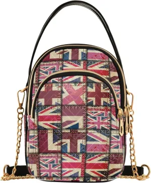 Vintage British Flag Union Jack 3D Crossbody Bag for Women Mini Cell Phone Purse Women's Shoulder Handbag