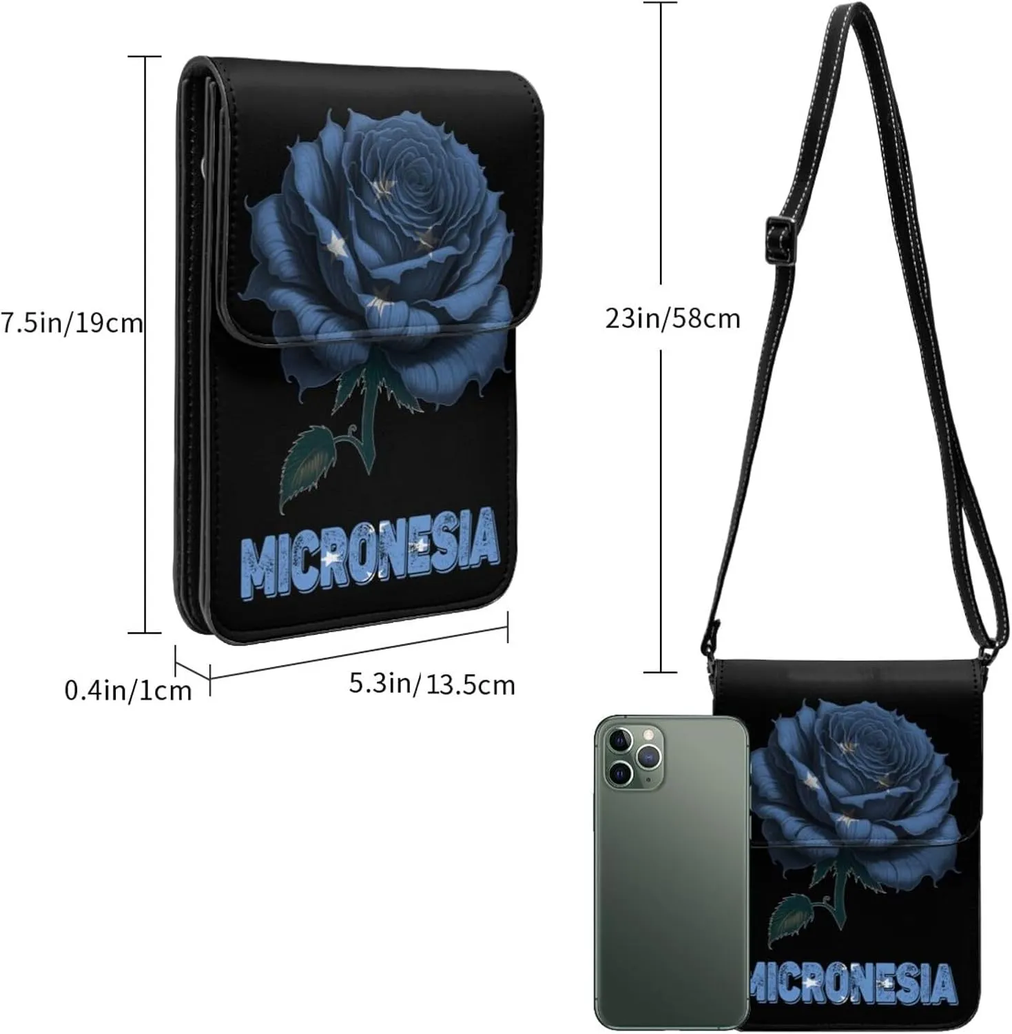 Vintage Mongolia Mongolian Flag Rose Flower Small Crossbody Purse Cell Phone Bag for Women