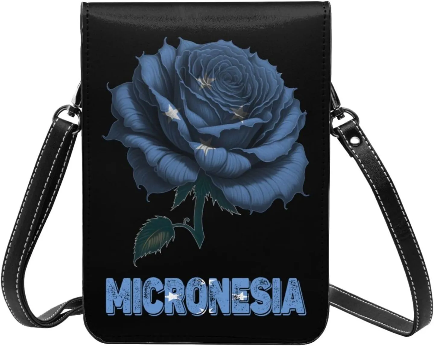 Vintage Mongolia Mongolian Flag Rose Flower Small Crossbody Purse Cell Phone Bag for Women