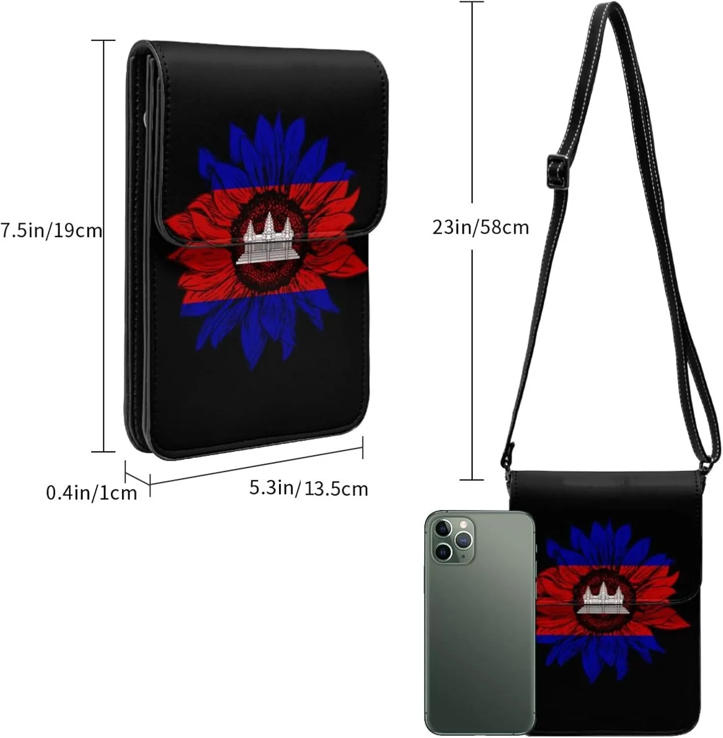 Vintage Sunflower Maryland State Small Crossbody Purse Cell Phone Bag for Women