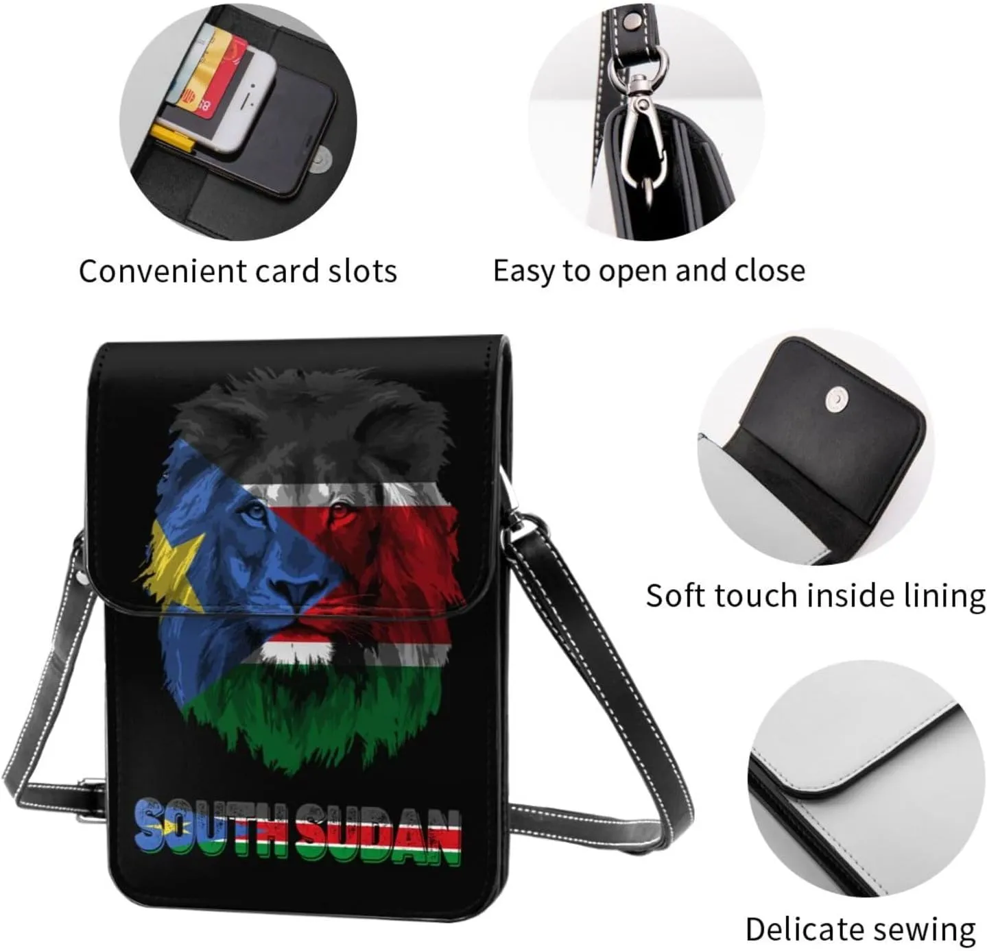 Vintage Vatican Flag Lion Head Small Crossbody Purse Cell Phone Bag for Women