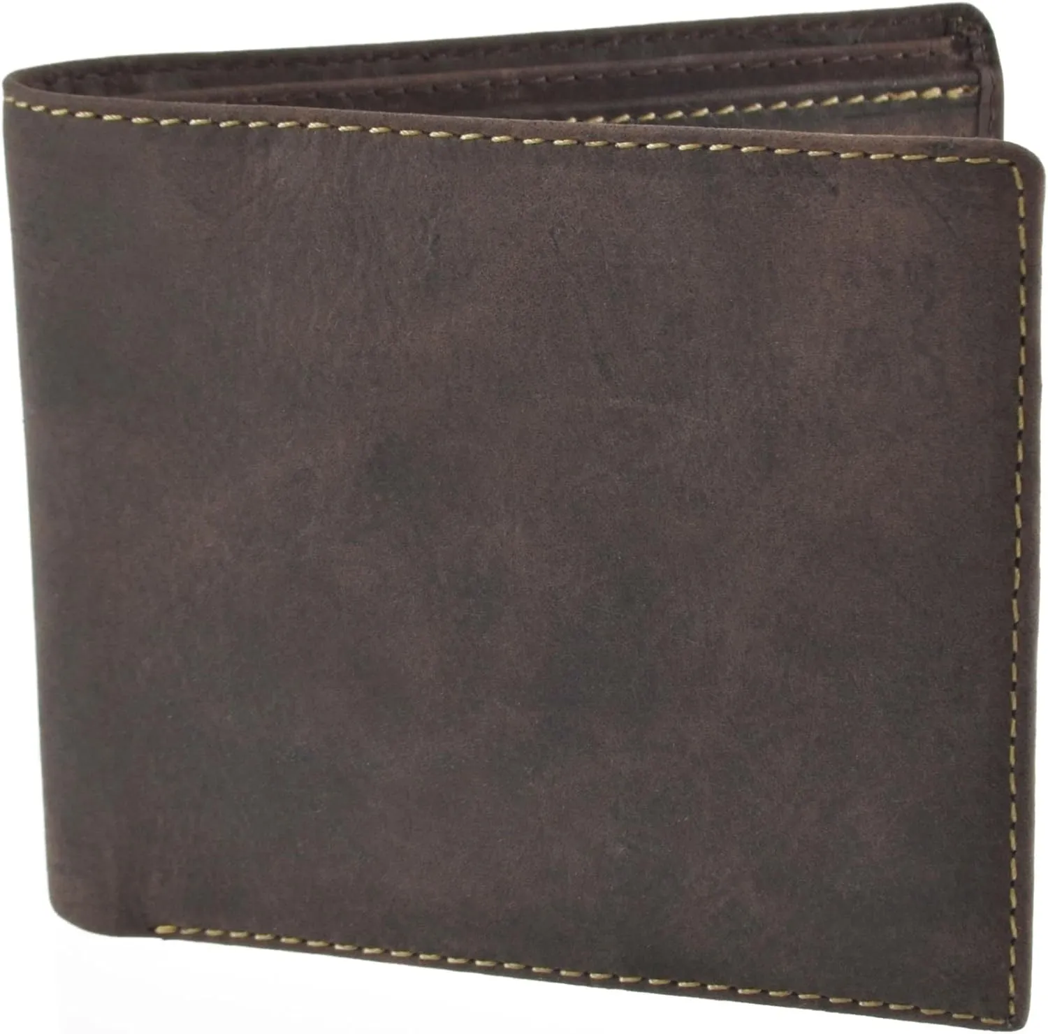 Visconti Men's Premium Leather Wallet By In Distressed Brown Includes Gift Box