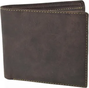 Visconti Men's Premium Leather Wallet By In Distressed Brown Includes Gift Box