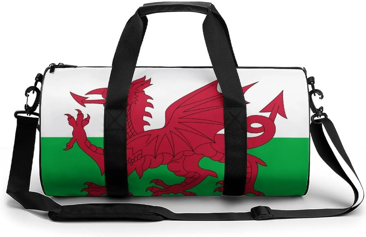 Wales Flag Sports Duffel Bag for Women Men with Wet Pocket Lightweight Gym Travel Tote