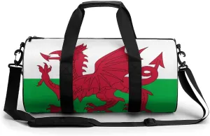 Wales Flag Sports Duffel Bag for Women Men with Wet Pocket Lightweight Gym Travel Tote