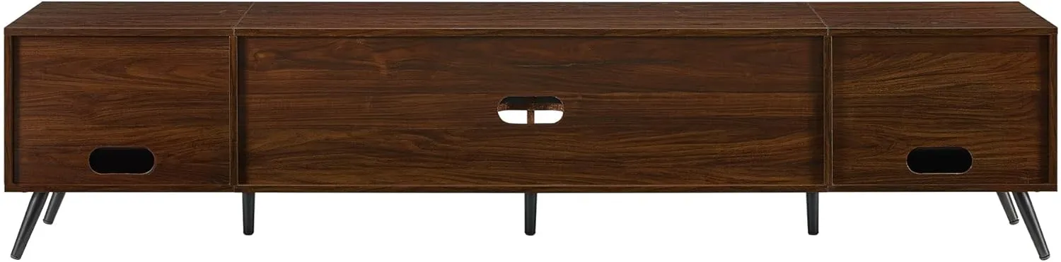 Walker Edison Nora Modern Minimal Open-Shelf TV Stand for TVs up to 90 Inches, 80 Inch, Dark Walnut