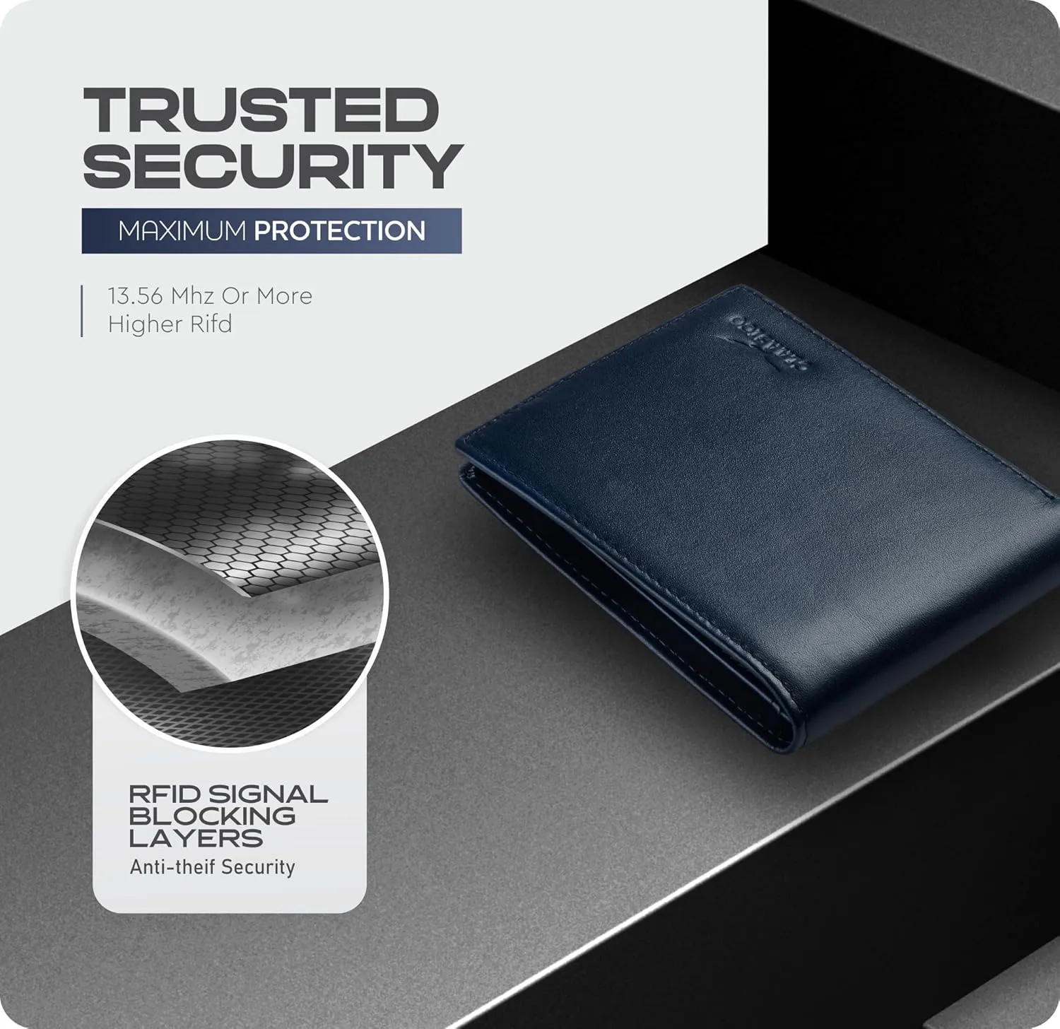 Wallet for Men’s - Genuine Leather Slim Bifold RFID Wallet - Gift for Men Packed in Stylish Gift Box