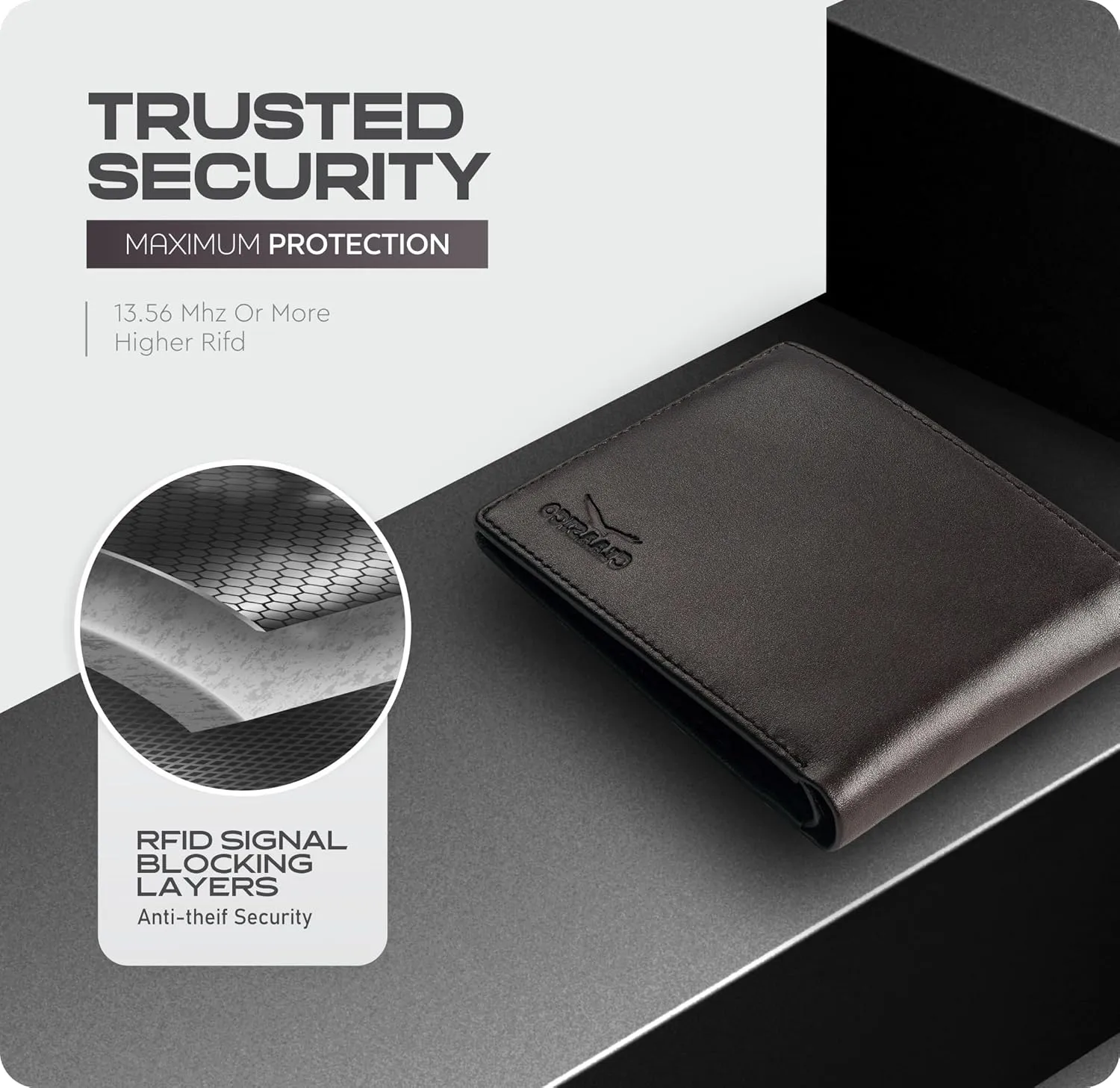 Wallet for Men’s - Genuine Leather Slim Bifold RFID Wallet - Gift for Men Packed in Stylish Gift Box