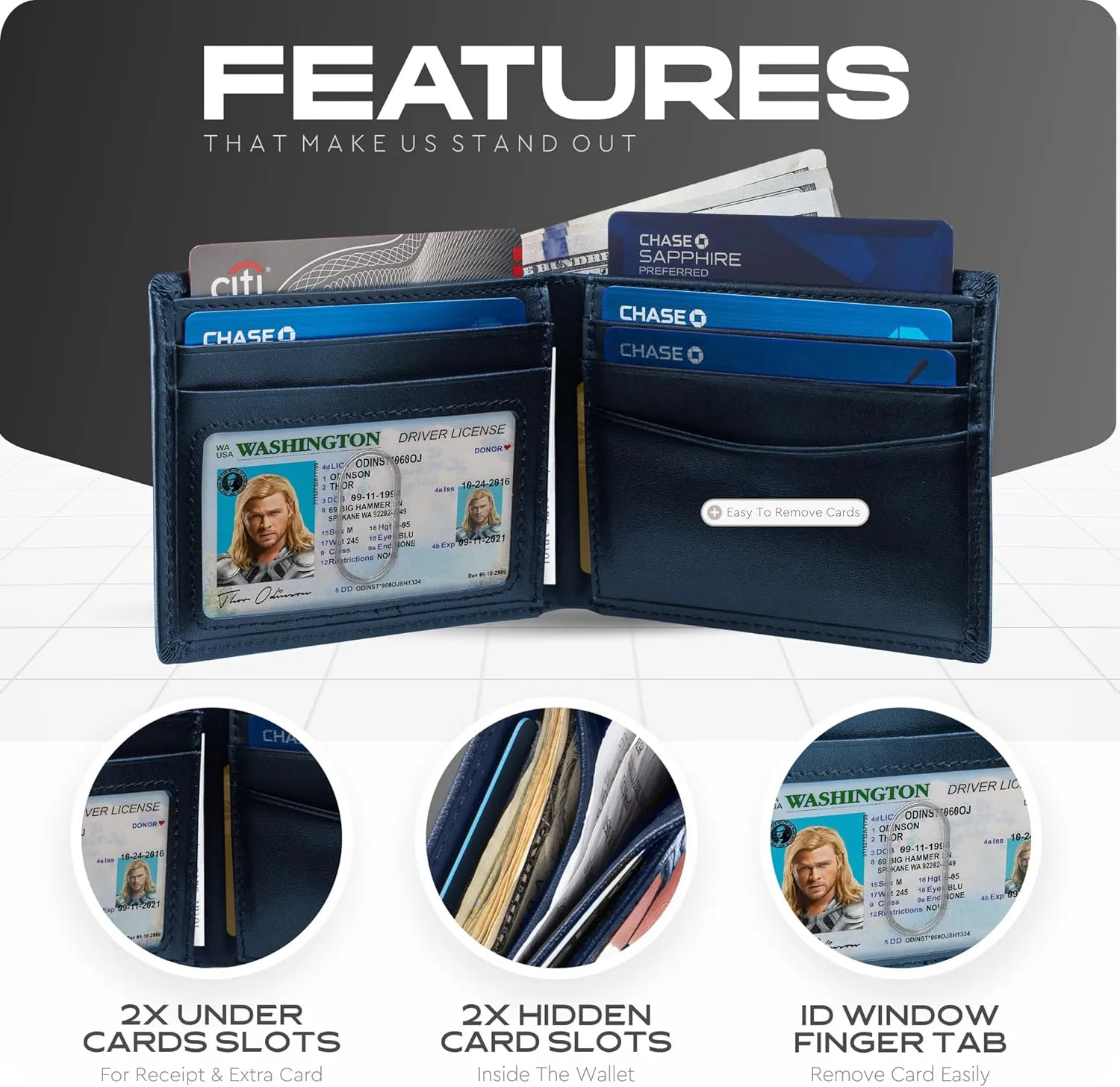 Wallet for Men’s - Genuine Leather Slim Bifold RFID Wallet - Gift for Men Packed in Stylish Gift Box