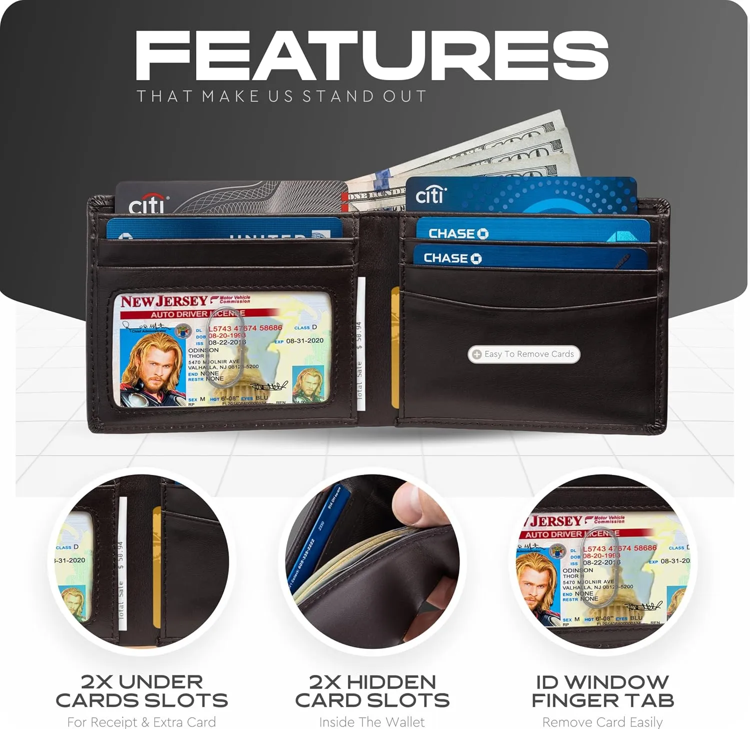 Wallet for Men’s - Genuine Leather Slim Bifold RFID Wallet - Gift for Men Packed in Stylish Gift Box