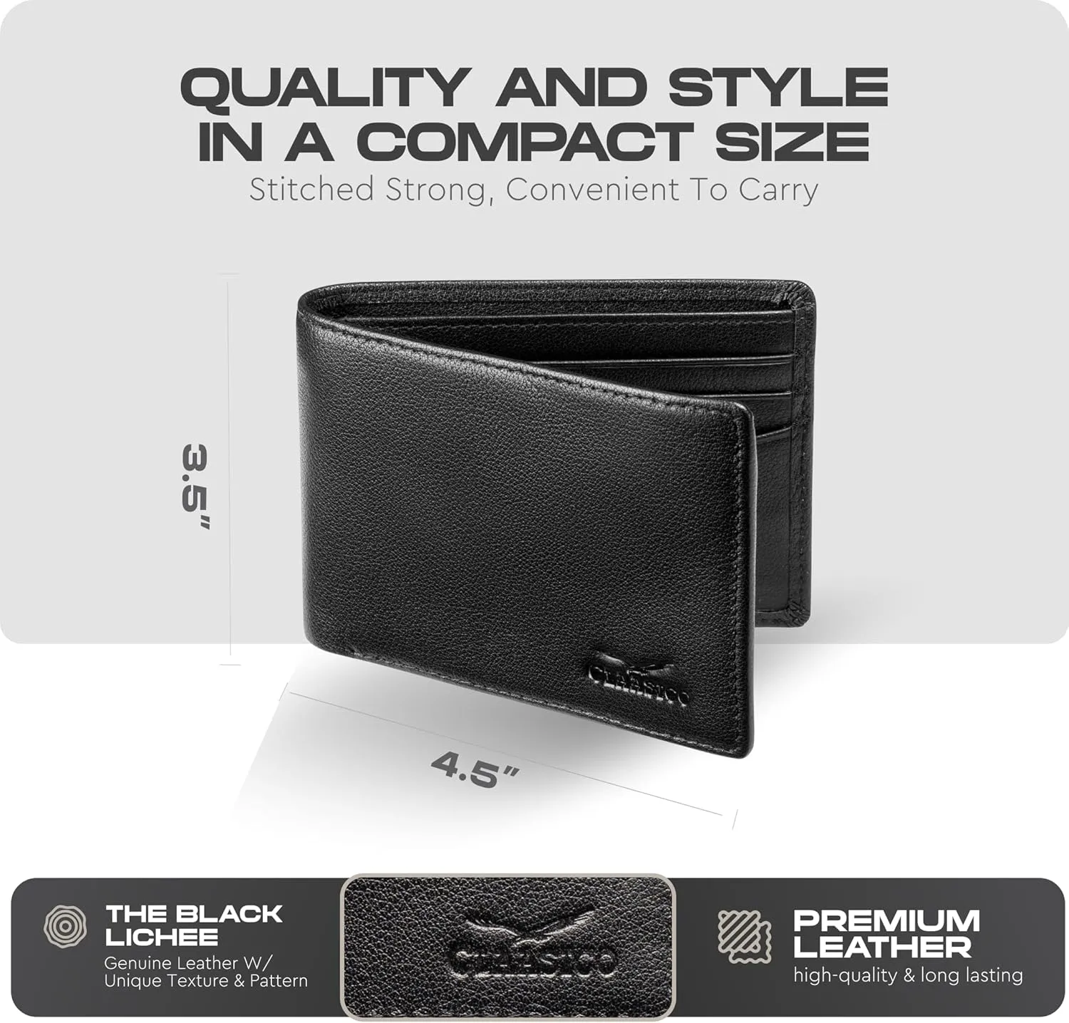 Wallet for Men’s - Genuine Leather Slim Bifold RFID Wallet - Gift for Men Packed in Stylish Gift Box