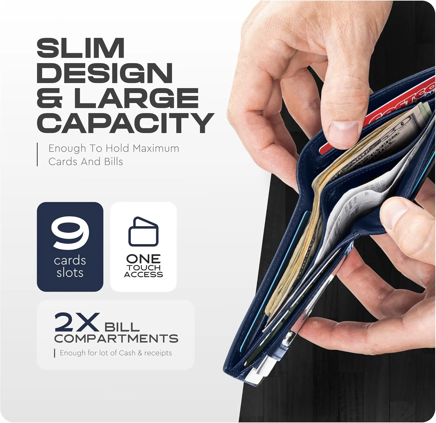 Wallet for Men’s - Genuine Leather Slim Bifold RFID Wallet - Gift for Men Packed in Stylish Gift Box