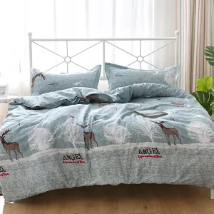 Washed Cotton Bedding Duvet Cover Full Size for All Seasons,Microfiber Soft Comforter Cover with Zipper Closure,Modern Style Quilt Cover for Student(B,Twin XL)