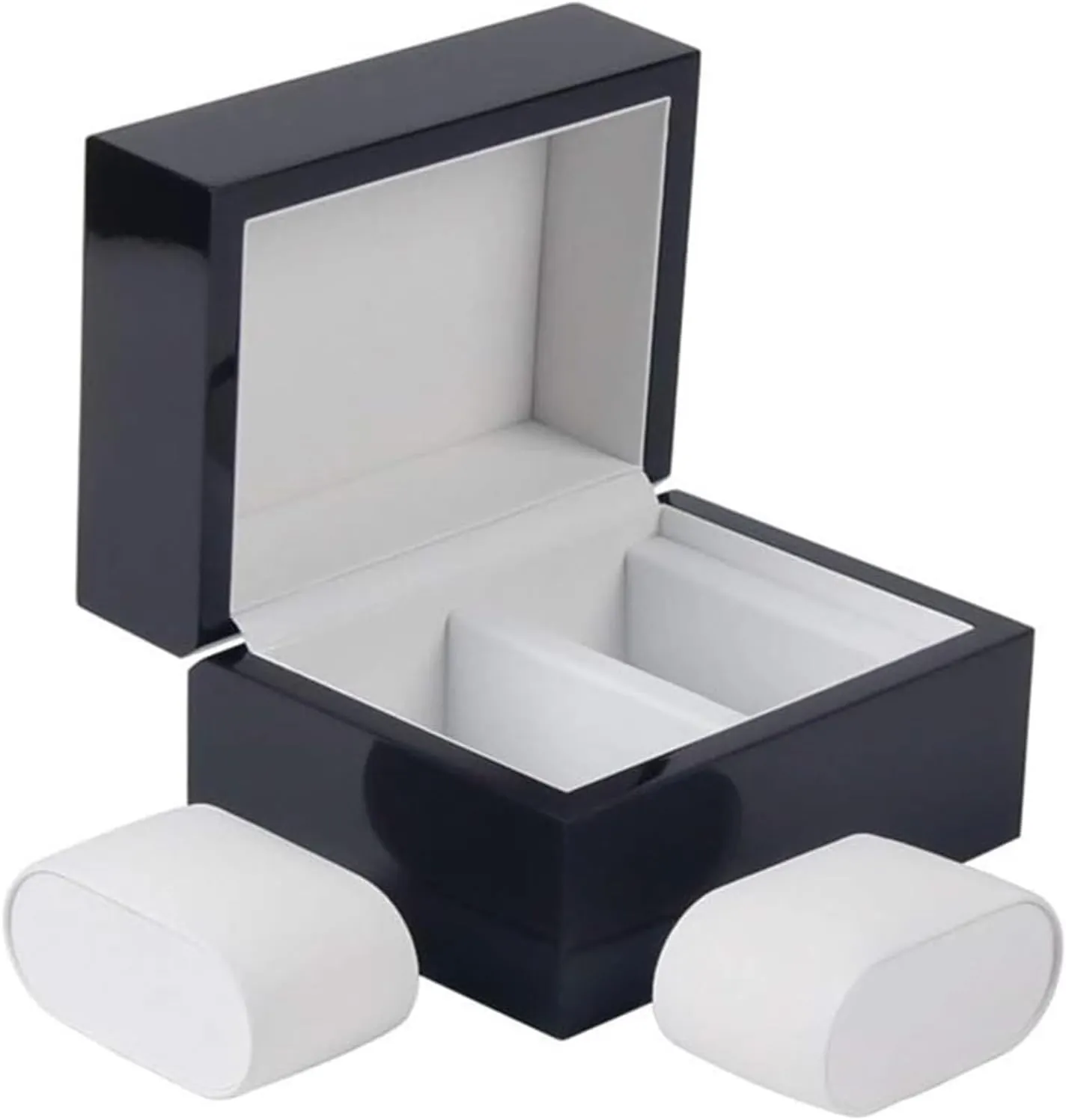 Watch Case,Travel Wood Watch Box Storage for Men Women with 2 Slots, Portable Watch Organizer Holder Mens Watches Case Storage for The Husband Christmas Best