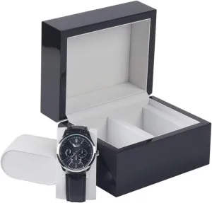Watch Case,Travel Wood Watch Box Storage for Men Women with 2 Slots, Portable Watch Organizer Holder Mens Watches Case Storage for The Husband Christmas Best