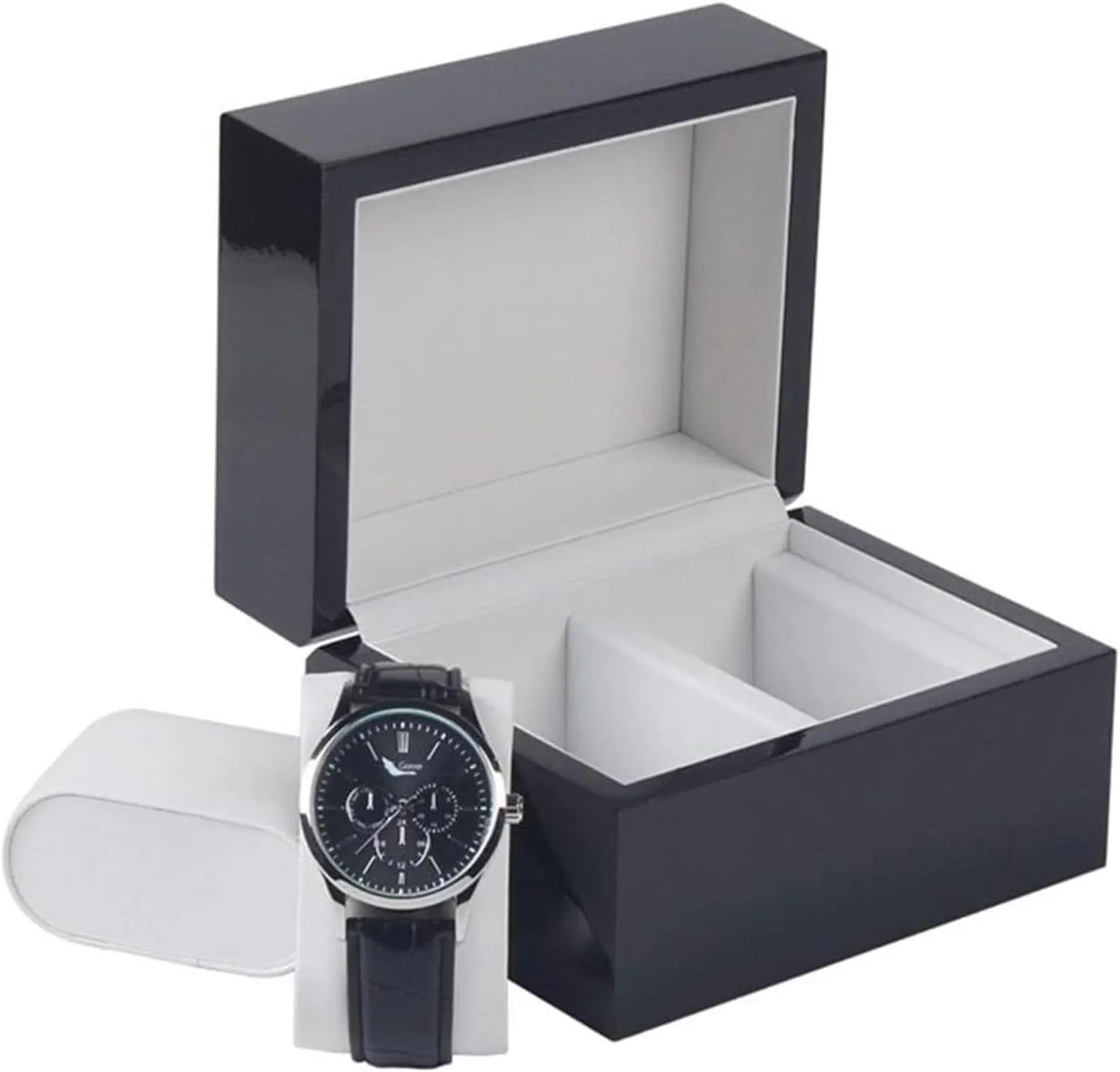 Watch Case,Travel Wood Watch Box Storage for Men Women with 2 Slots, Portable Watch Organizer Holder Mens Watches Case Storage for The Husband Christmas Best