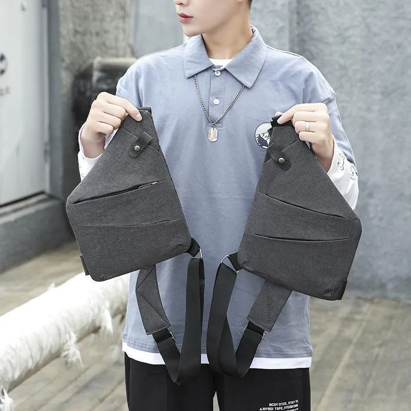 Waterproof Bag Personal Anti Theft Shoulder Man Pocket Portable Chest Travel Grey