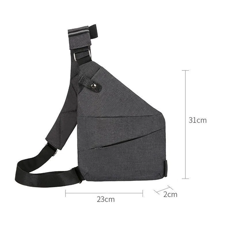 Waterproof Bag Personal Anti Theft Shoulder Man Pocket Portable Chest Travel Grey