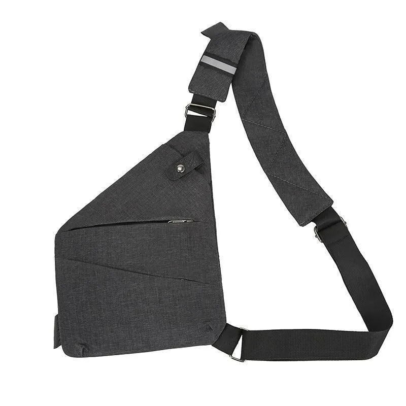 Waterproof Bag Personal Anti Theft Shoulder Man Pocket Portable Chest Travel Grey