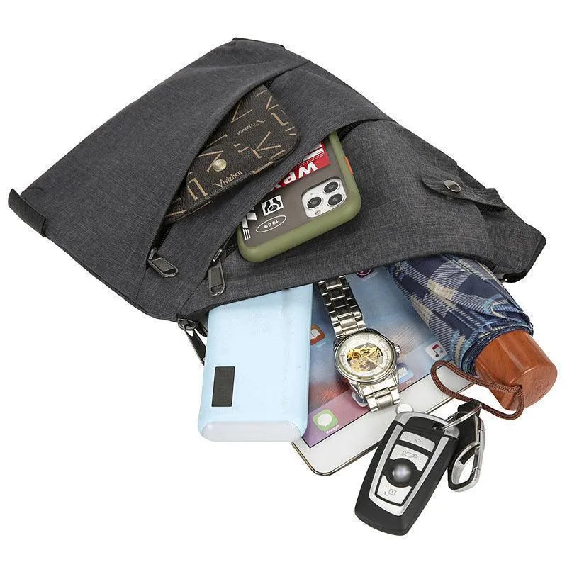 Waterproof Bag Personal Anti Theft Shoulder Man Pocket Portable Chest Travel Grey