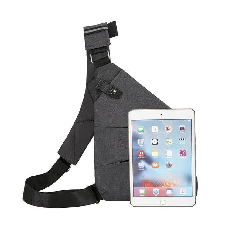 Waterproof Bag Personal Anti Theft Shoulder Man Pocket Portable Chest Travel Grey