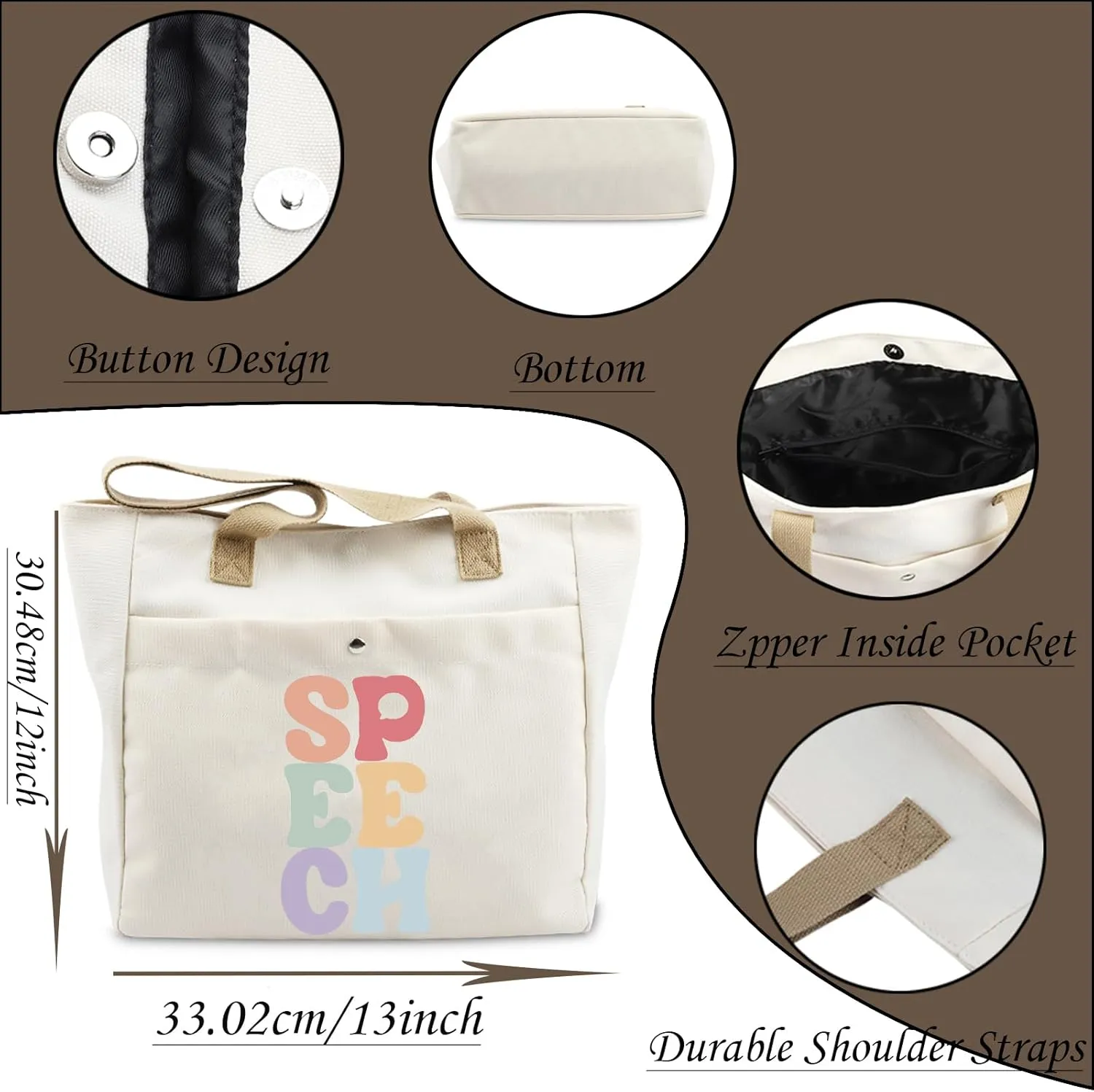 WCGXKO Speech Therapist Gift SPPECH Tote Bag For SLP Speech Therapy Student SLP Graduation Gift