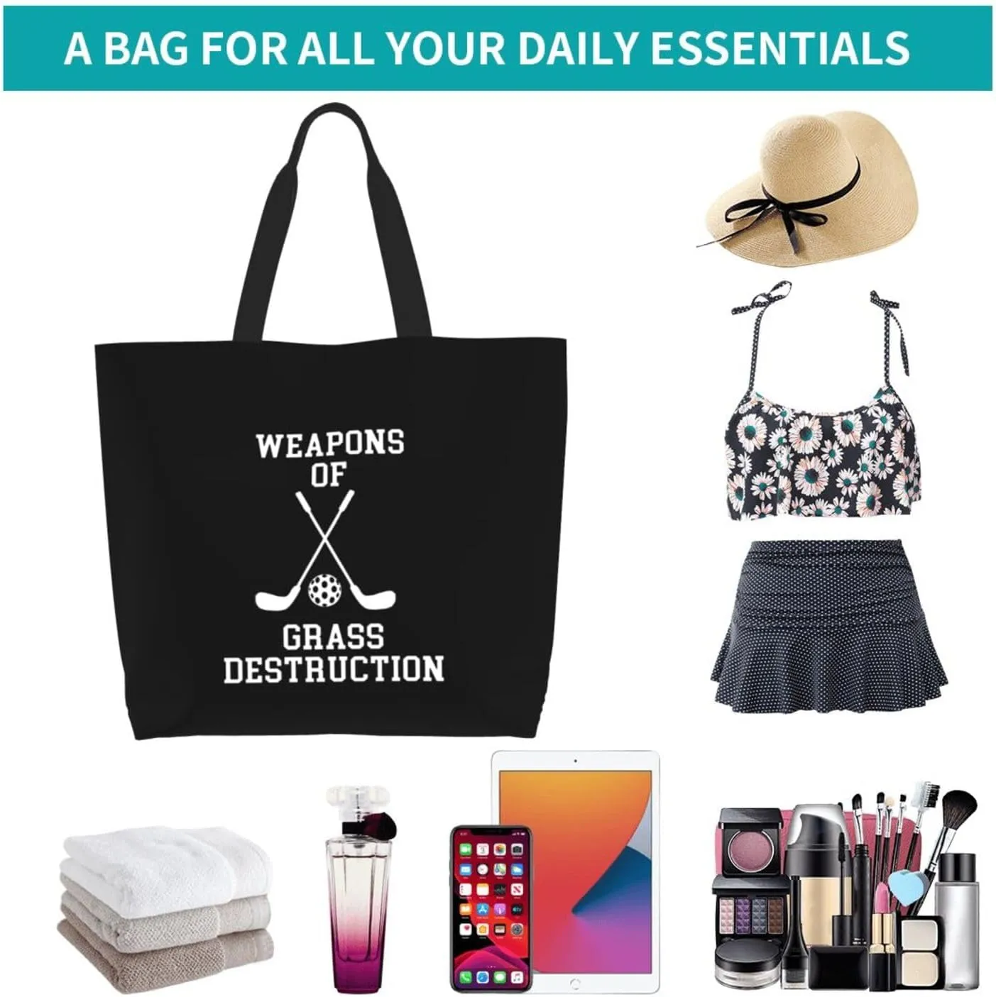 Weapon of Grass Destruction Women's Lightweight Canvas Handbag Waterproof Reusable Shopping Bag