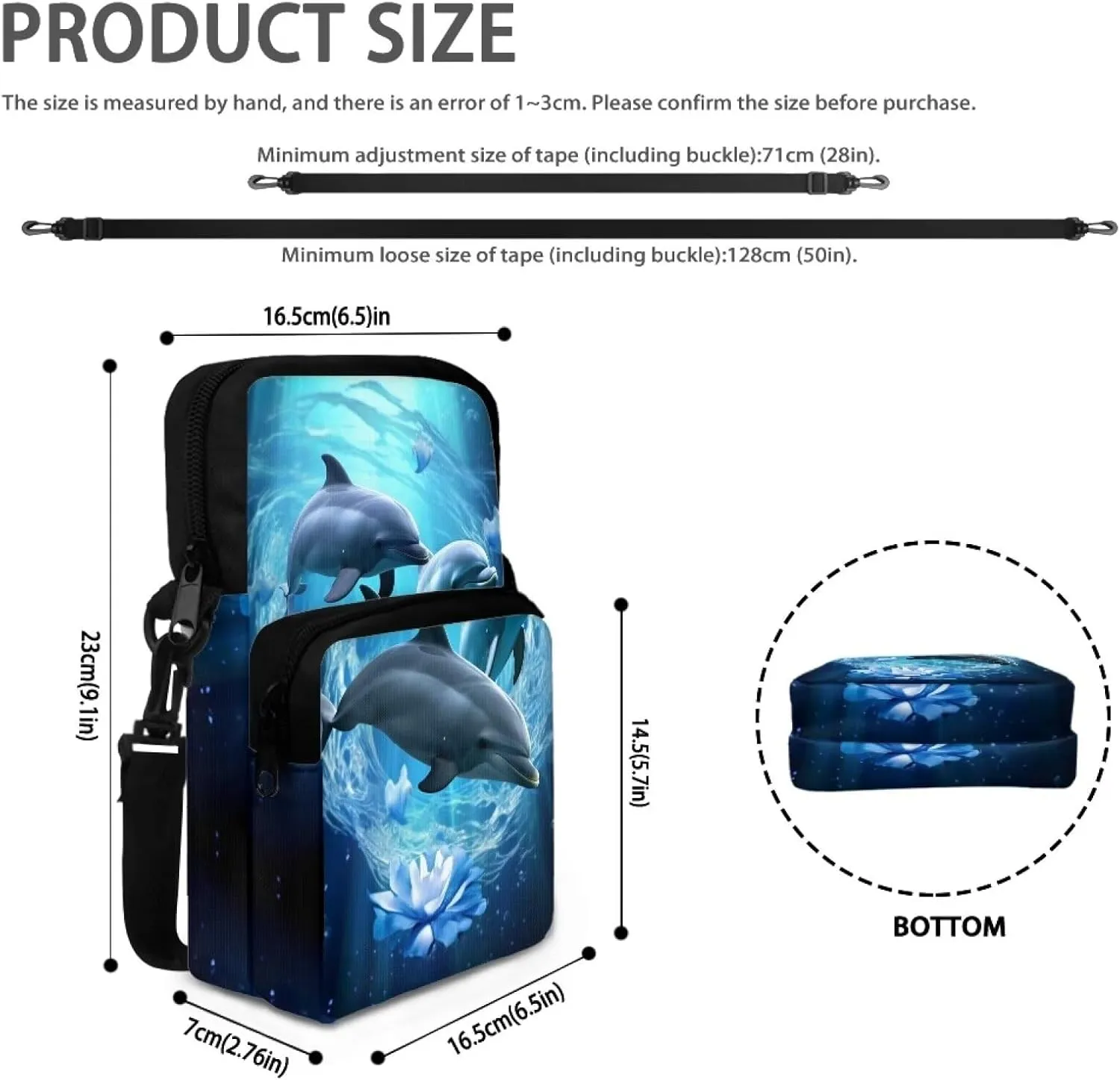 WELLFLYHOM Small Crossbody Bag for Men Women Phone Purse Over Shoulder Handbag Messenger Pouch