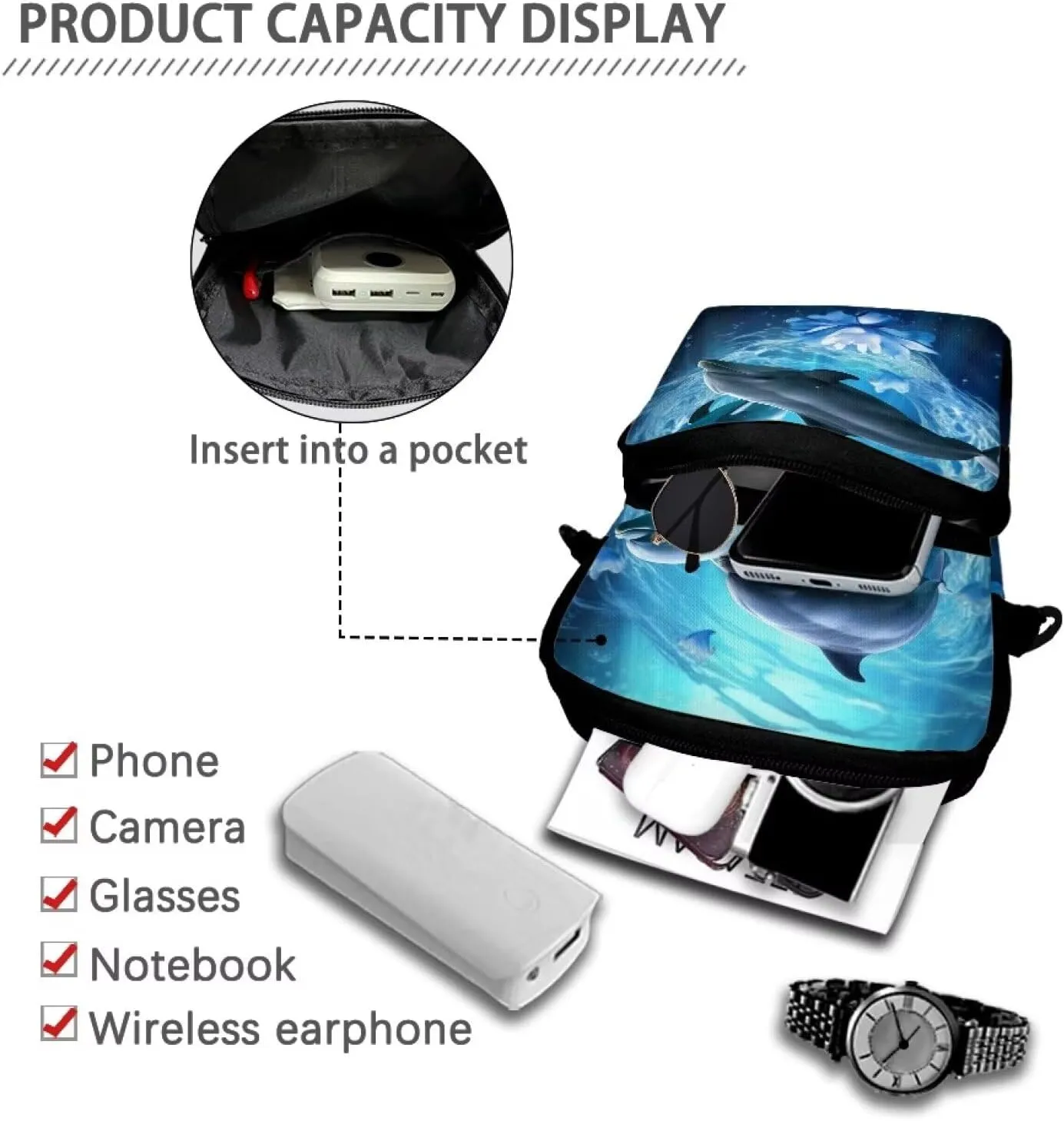 WELLFLYHOM Small Crossbody Bag for Men Women Phone Purse Over Shoulder Handbag Messenger Pouch