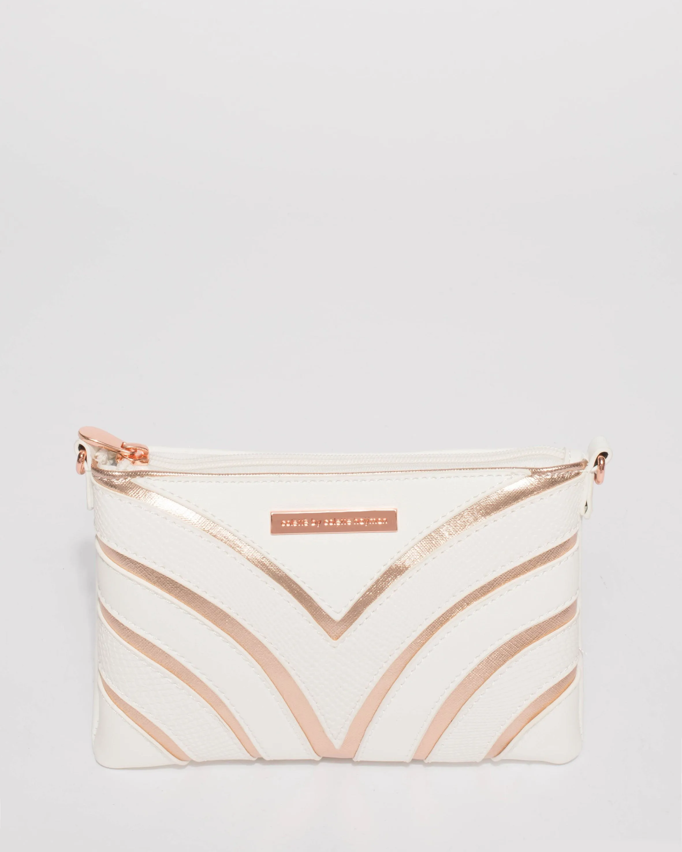 White Rose Gold Peta Crossbody Bag