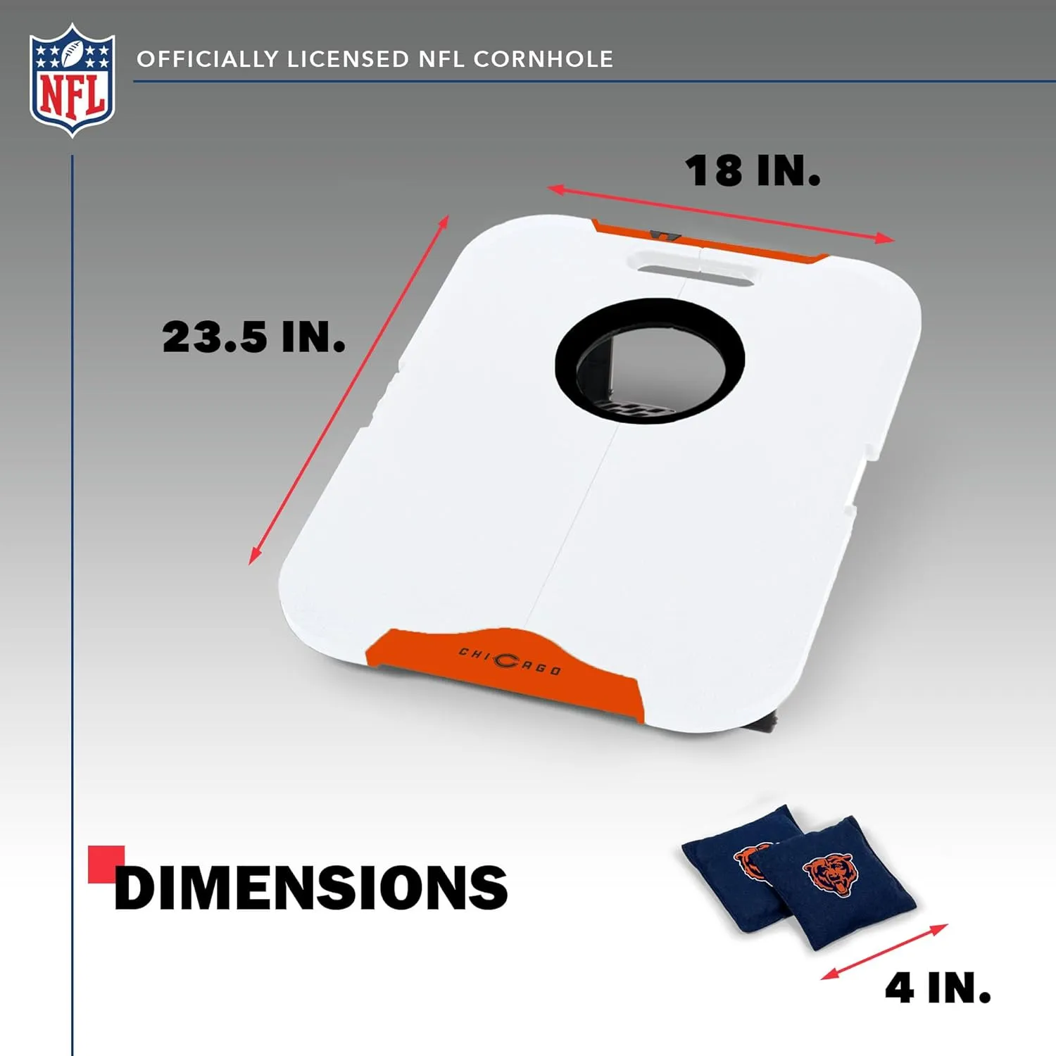 Wild Sports NFL Pro Football All-Weather Cornhole Set - Travel Bean Bag Toss Set Includes 8 Bean Bags