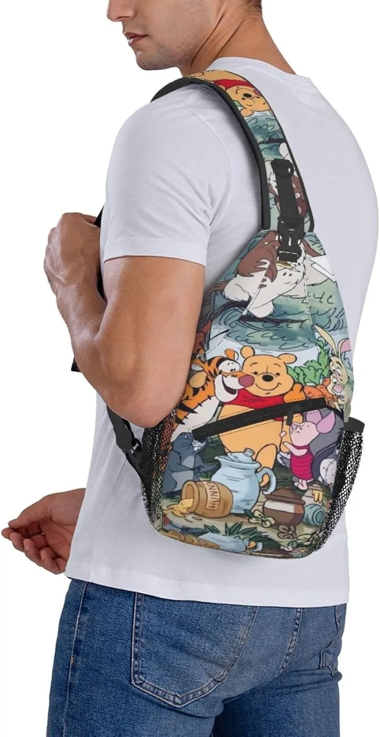 Win-nie The Pooh Crossbody Bag Sling Shoulder Bag for Outdoor Travel Sports Camping Hiking Shoulder Bags