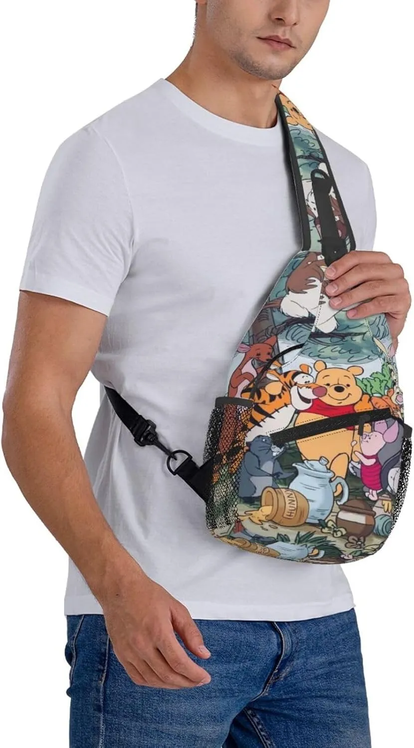 Win-nie The Pooh Crossbody Bag Sling Shoulder Bag for Outdoor Travel Sports Camping Hiking Shoulder Bags