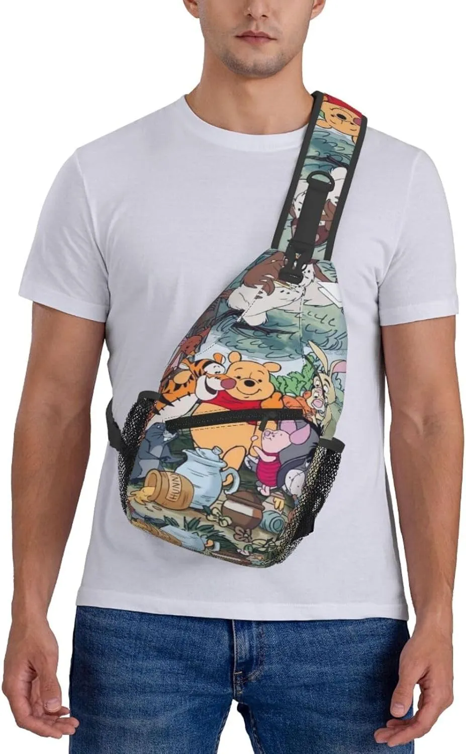Win-nie The Pooh Crossbody Bag Sling Shoulder Bag for Outdoor Travel Sports Camping Hiking Shoulder Bags