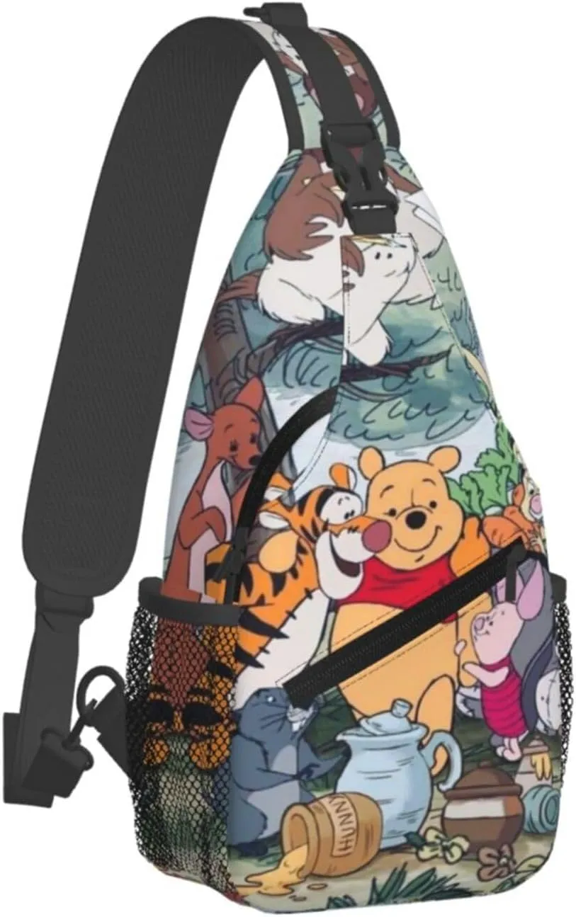 Win-nie The Pooh Crossbody Bag Sling Shoulder Bag for Outdoor Travel Sports Camping Hiking Shoulder Bags