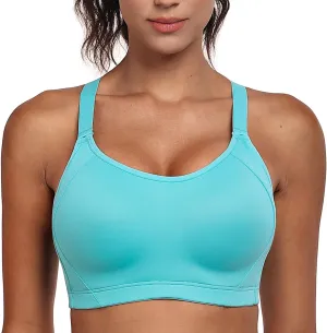 Wingslove High Impact Sports Bra for Women Wireless Adjustable Criss Cross Back Workout Bra No Bounce
