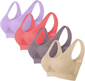 Woman's Wireless Sports Bra Gathered Together Large Size Daily Bra Breathable No Rims Bra Multipacks 2PC-5PC